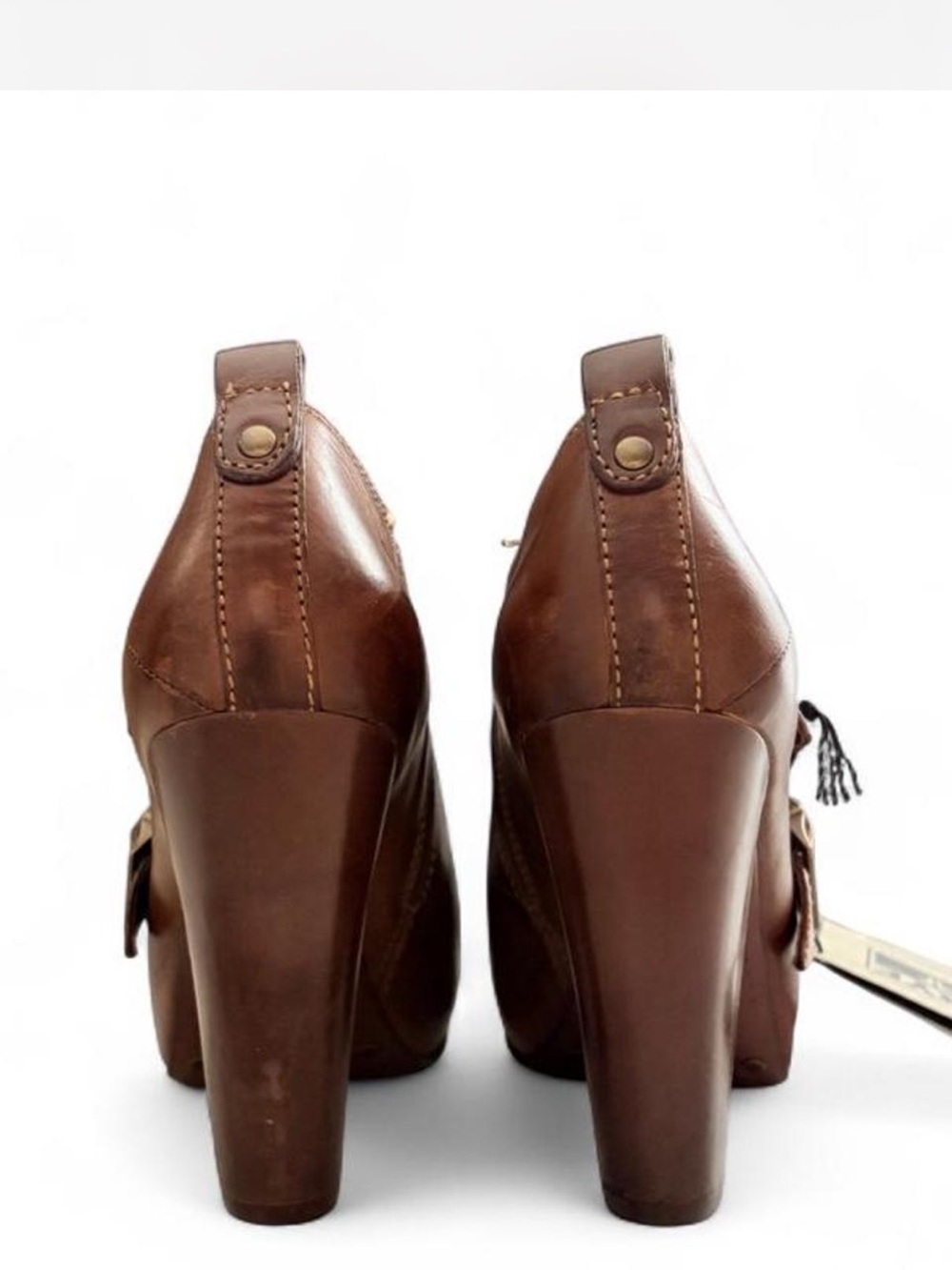 Frye Brown Leather Double-Buckle Ankle Boots - Picture 2 of 8